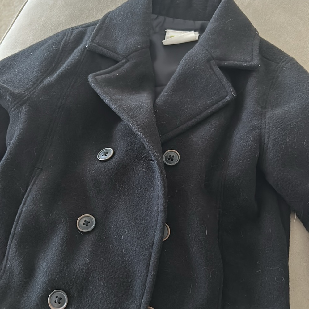 Boys 18-24 dress jacket coat winter peacoat double breasted lined felt - Picture 2 of 6